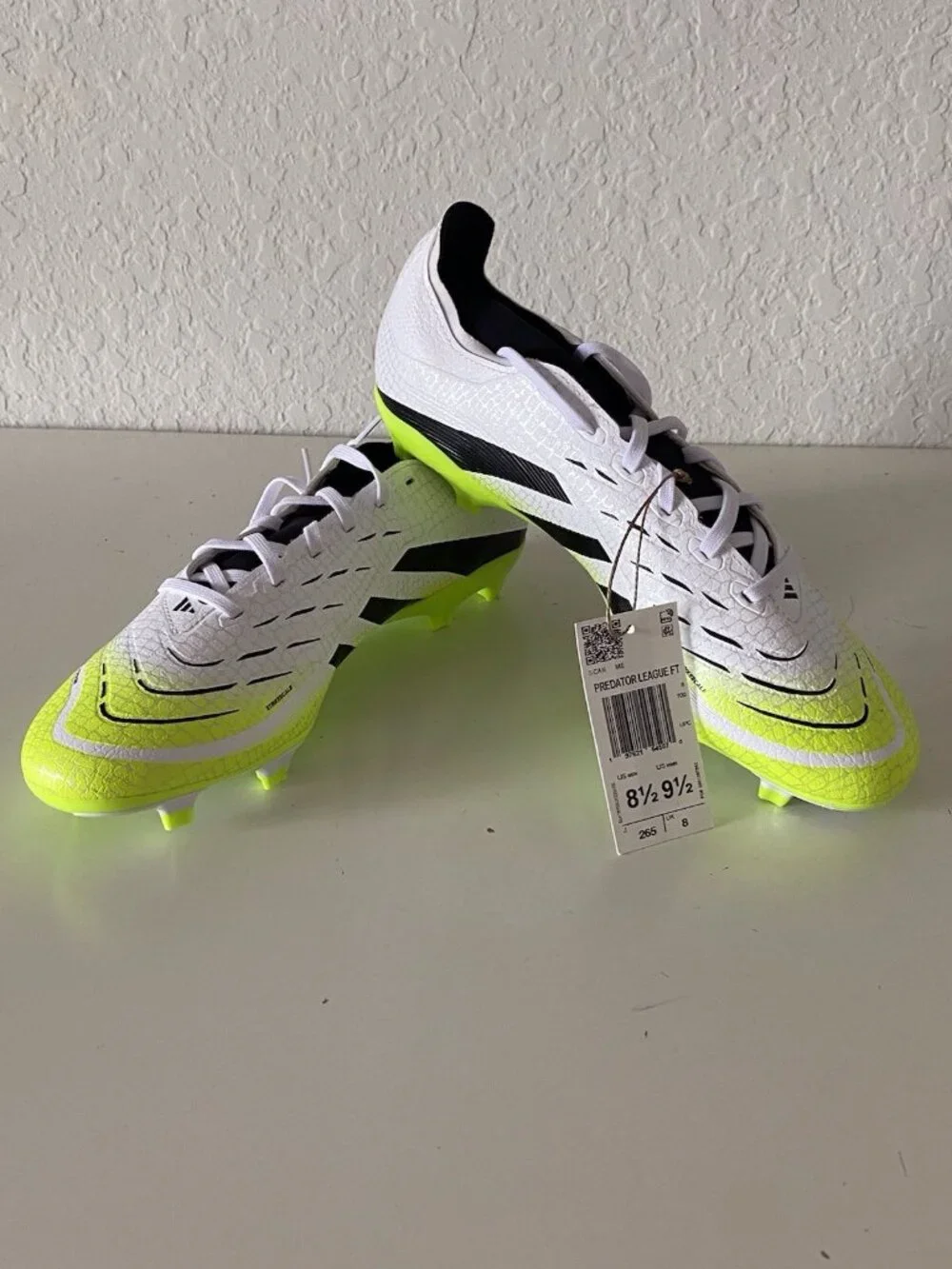 Adidas Predator‎ League FT FG/MG Soccer Cleats JI1111 White Yellow Men’s Sz 8.5